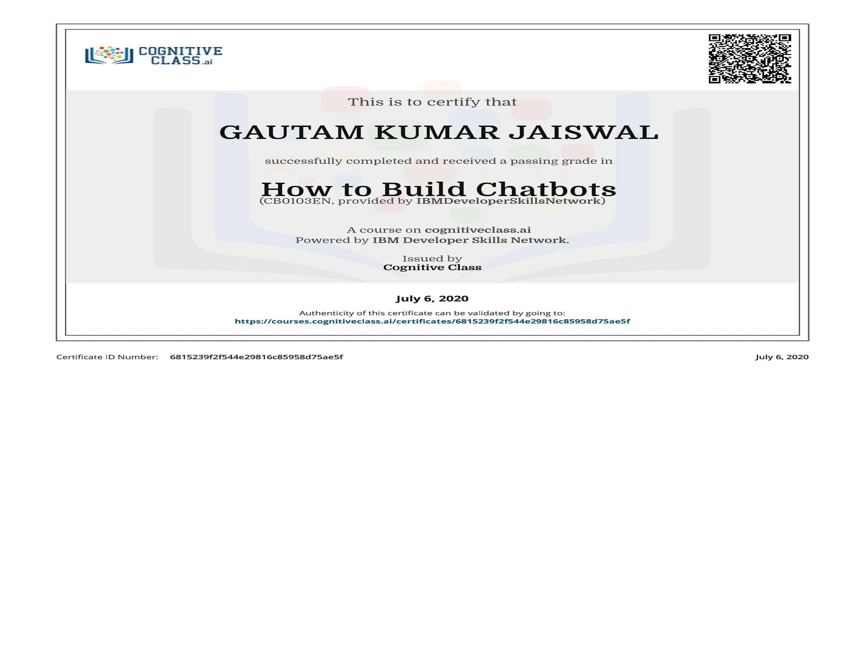 Gautam Kumar Jaiswal | How to Build ChatBots