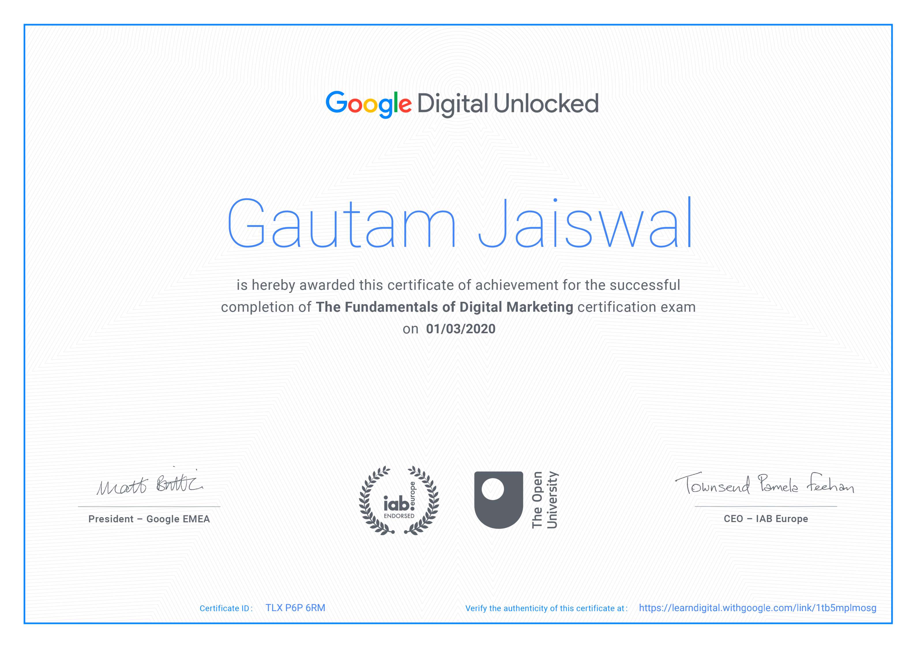 Gautam Kumar Jaiswal | Fundamentals of Digital Marketing